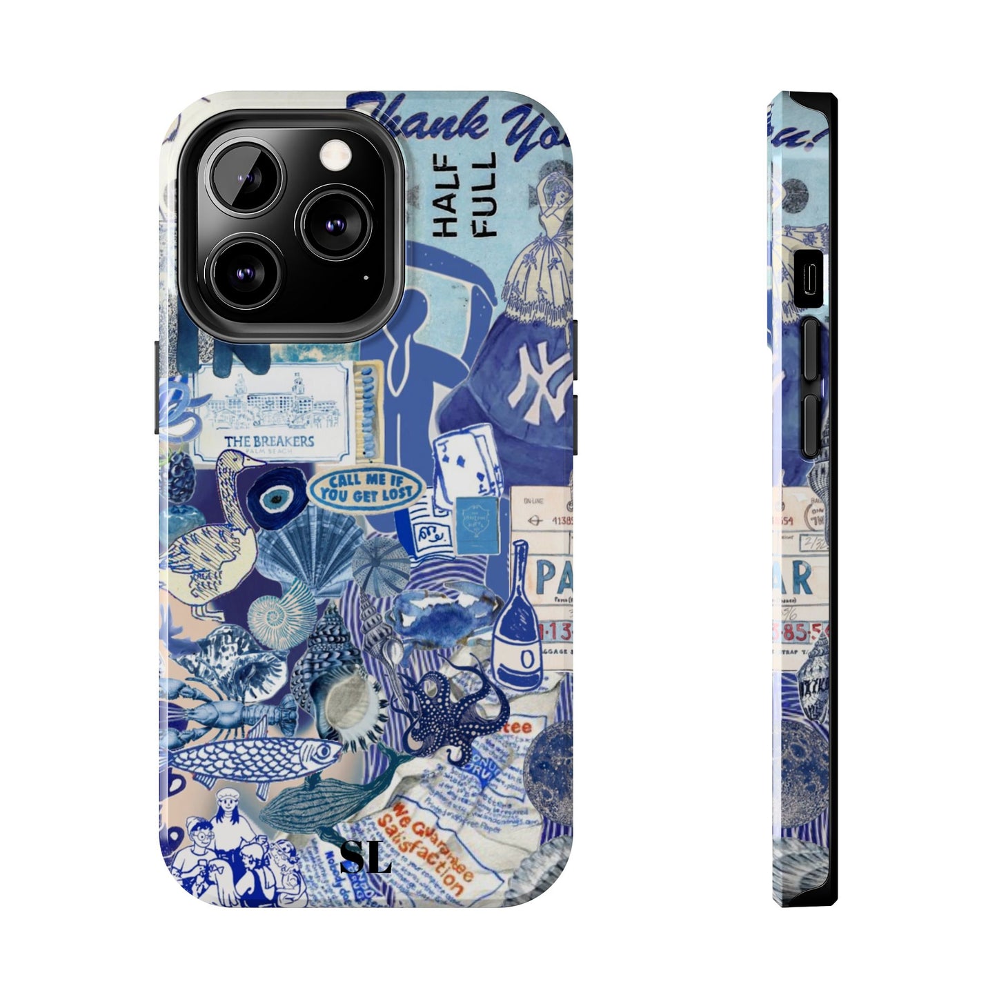 Blue Collage iPhone Case