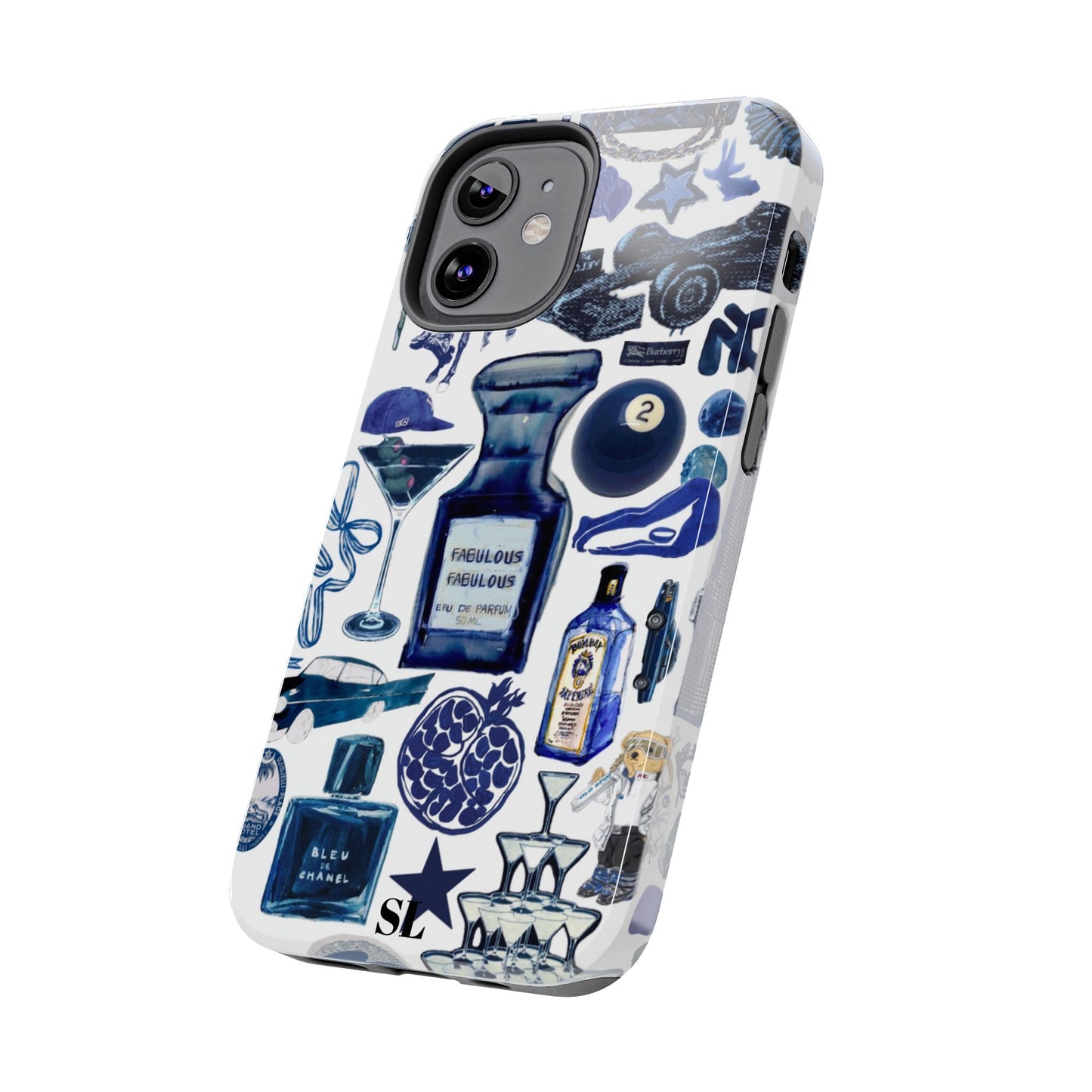 Navy Blue Collage iPhone Case