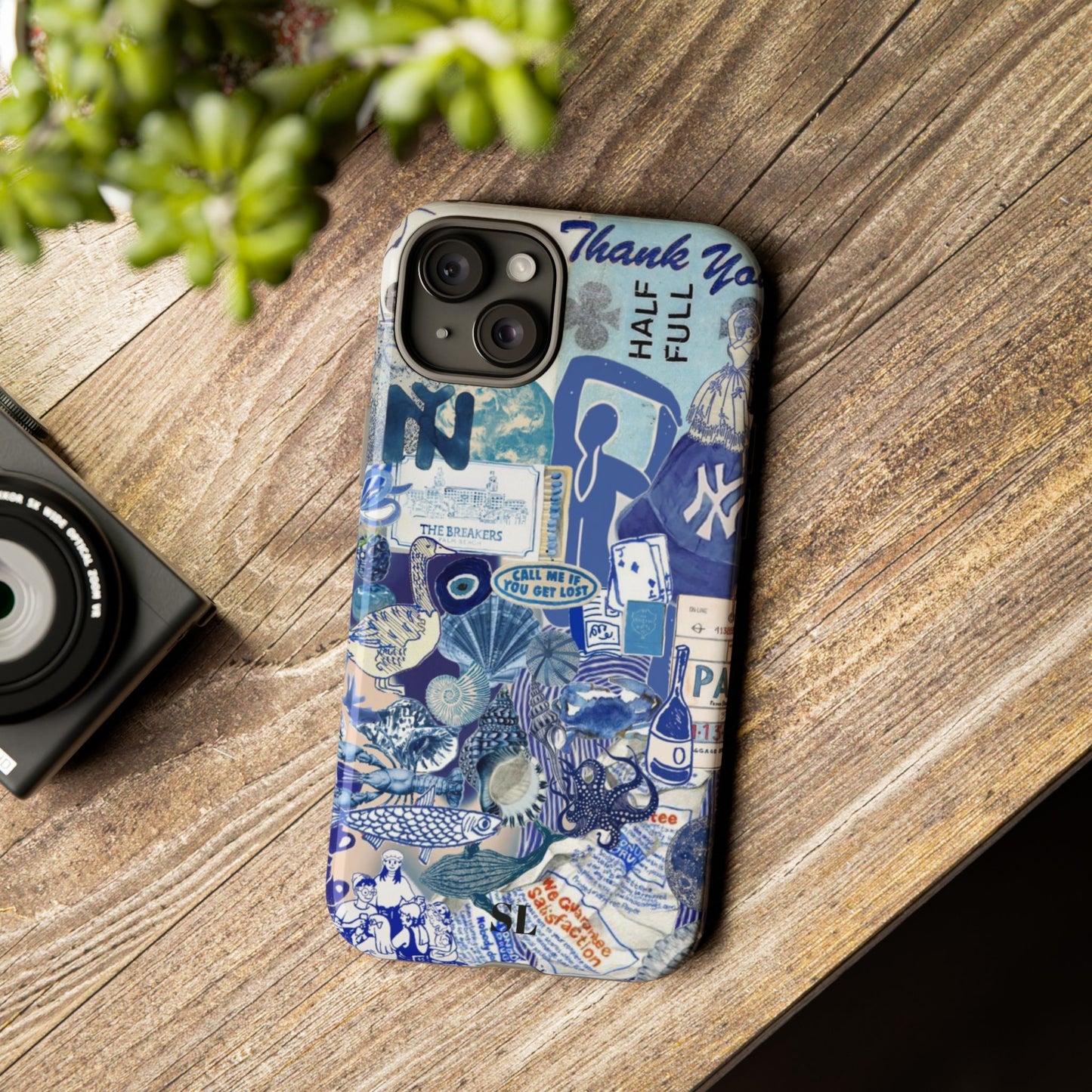 Blue Collage iPhone Case