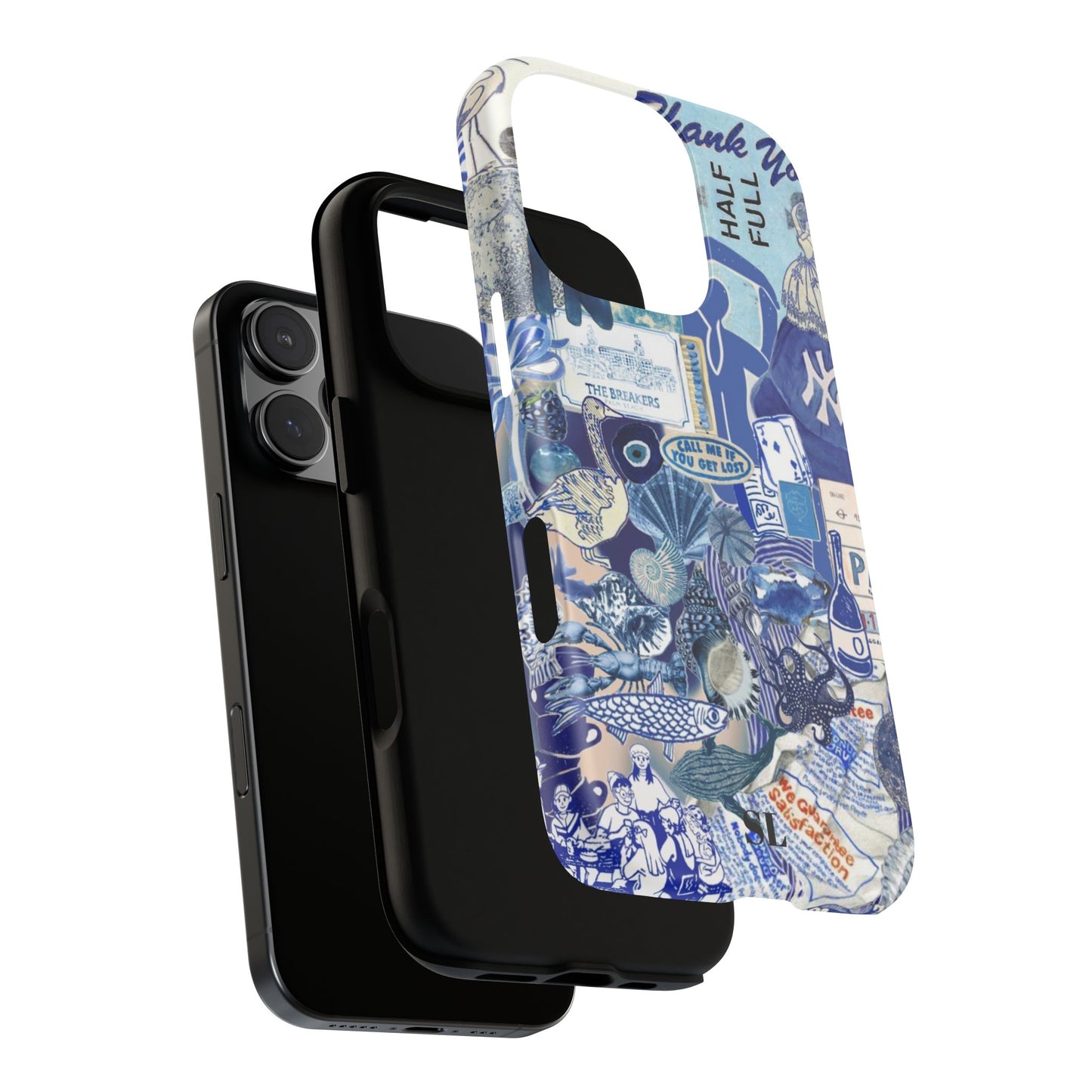 Blue Collage iPhone Case