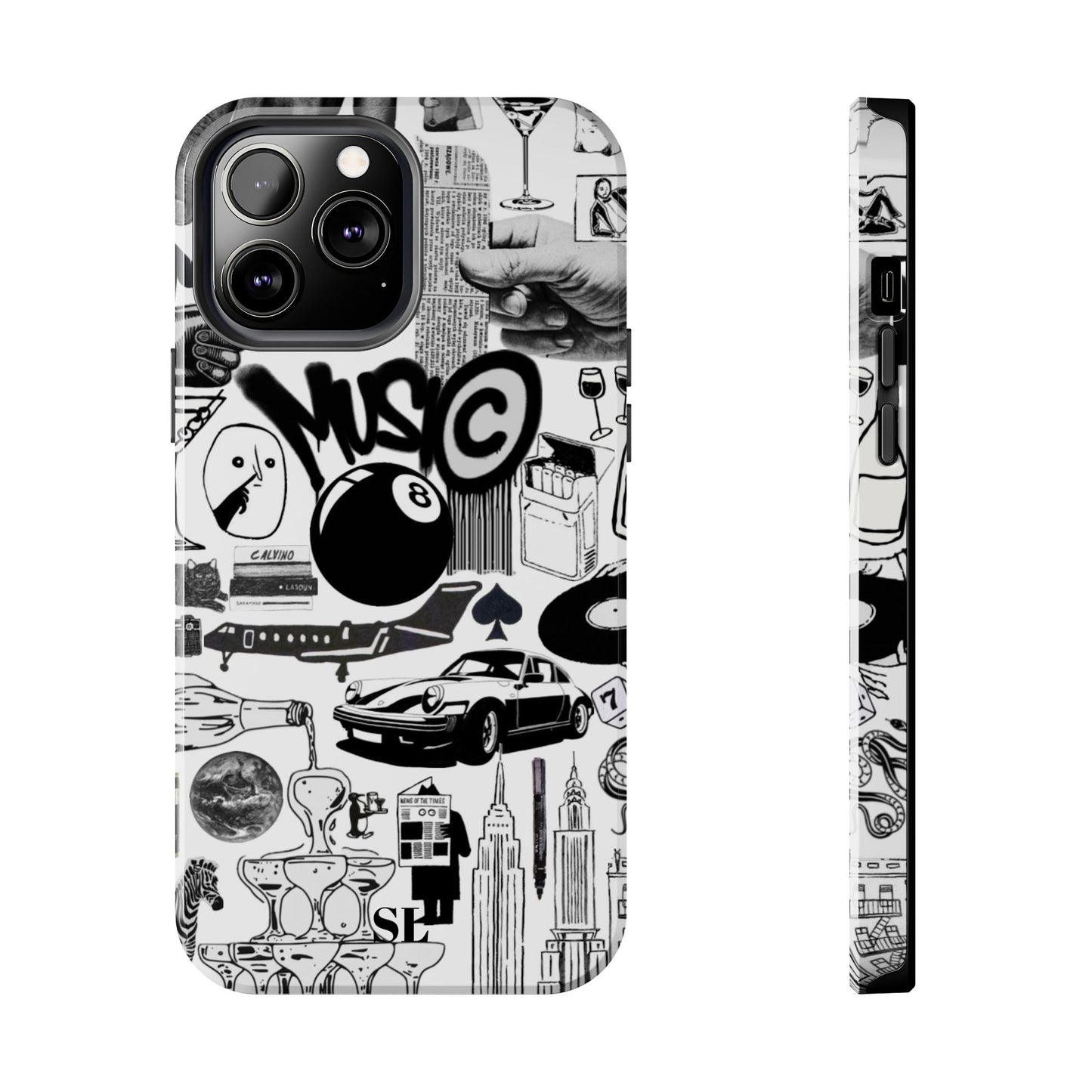 Black and White Collage iPhone Case