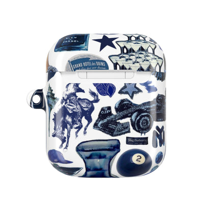 Navy Blue Collage AirPod Case