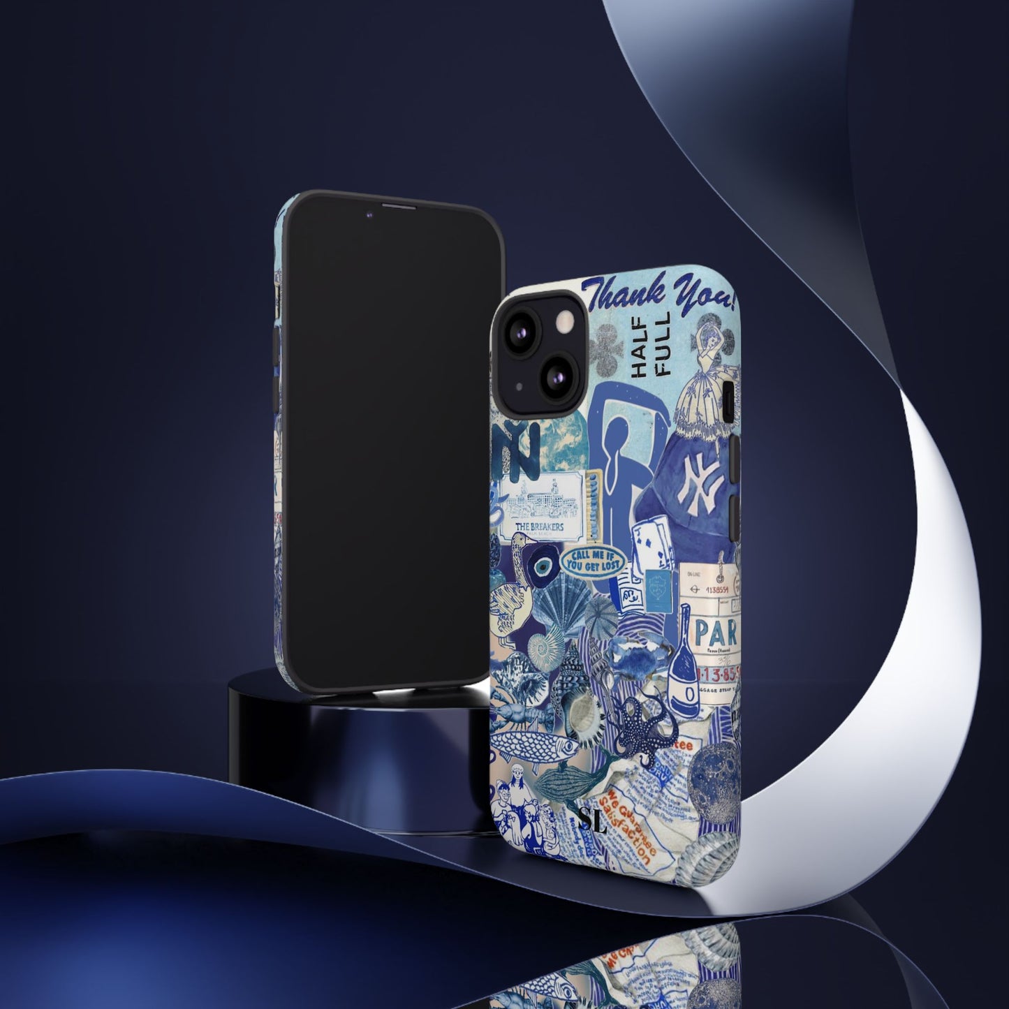 Blue Collage iPhone Case