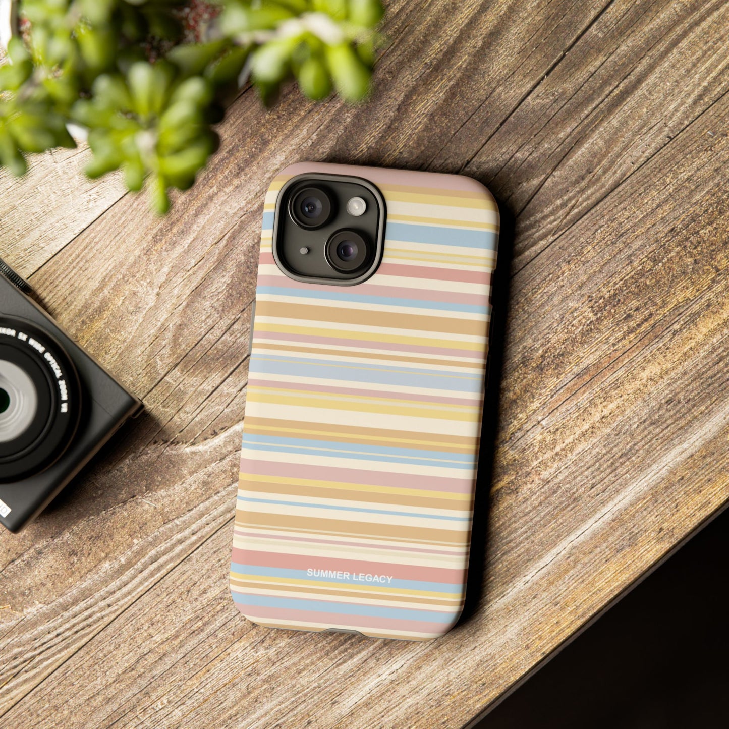 Lychee Multi-stripe iPhone Case
