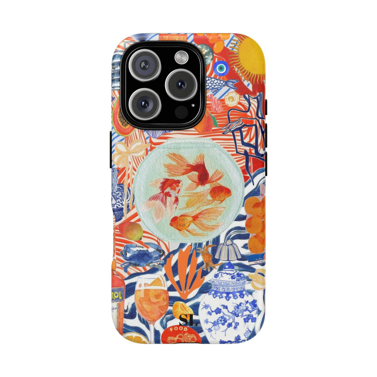 Navy Goldfish Bowl iPhone Case