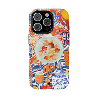 Navy Goldfish Bowl iPhone Case