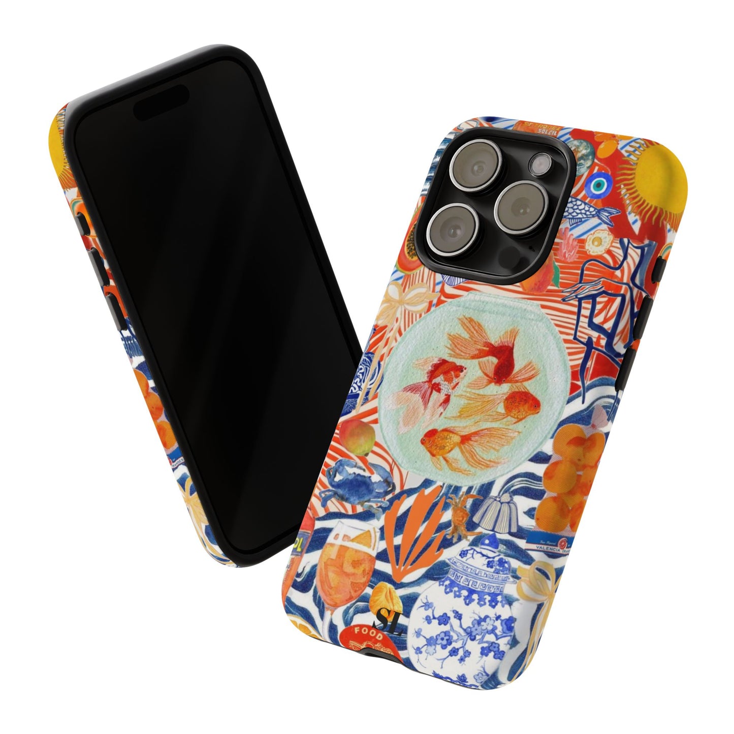 Navy Goldfish Bowl iPhone Case