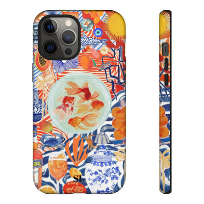 Navy Goldfish Bowl iPhone Case