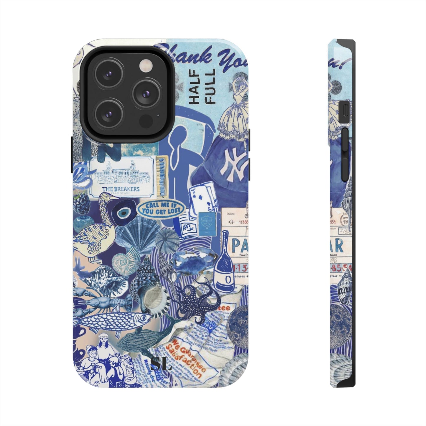 Blue Collage iPhone Case