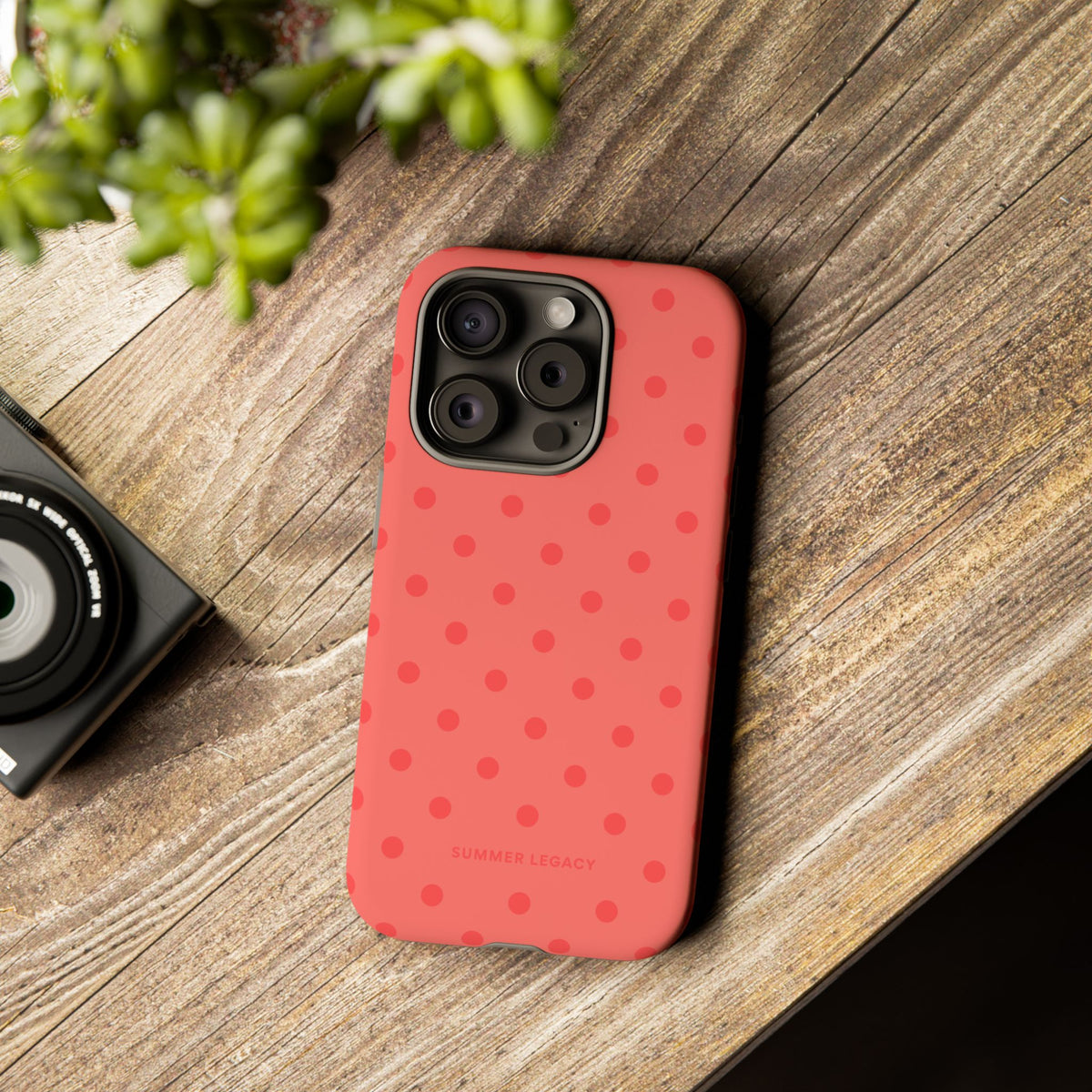 Coral Polka Dot iPhone Case