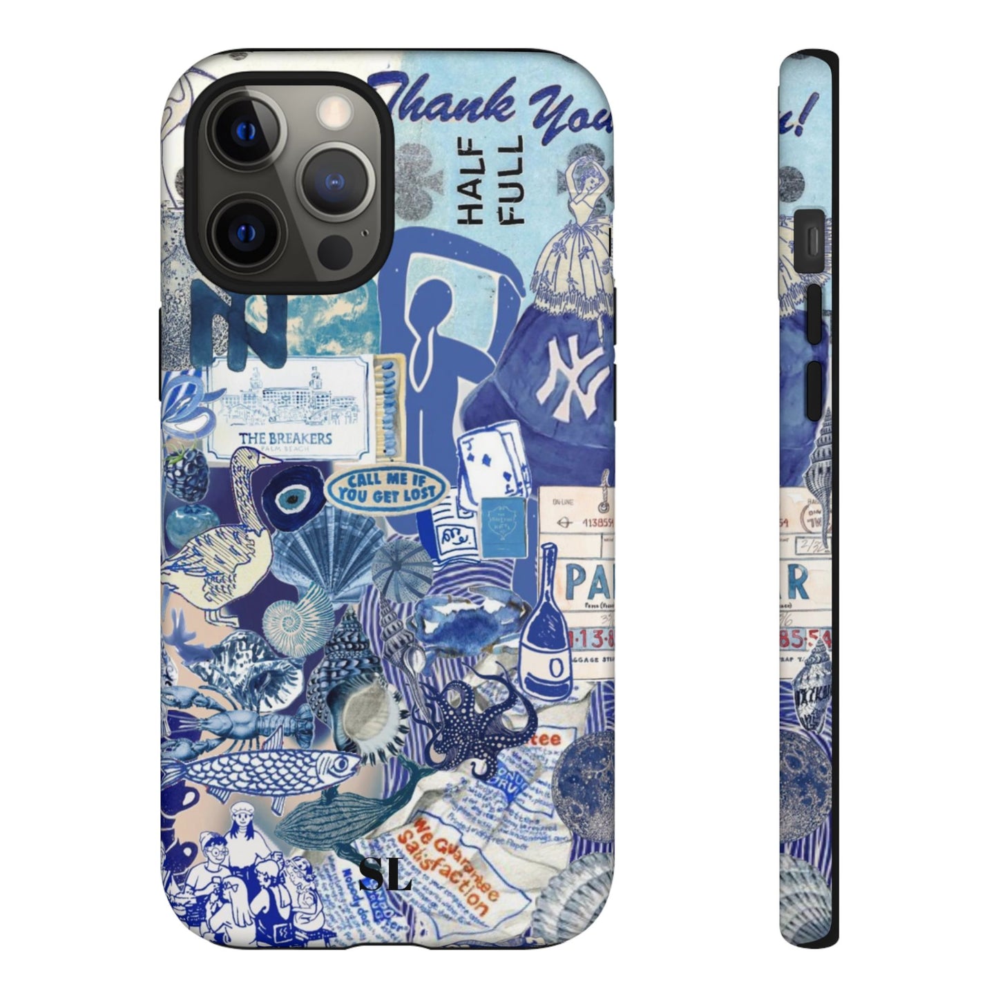 Blue Collage iPhone Case