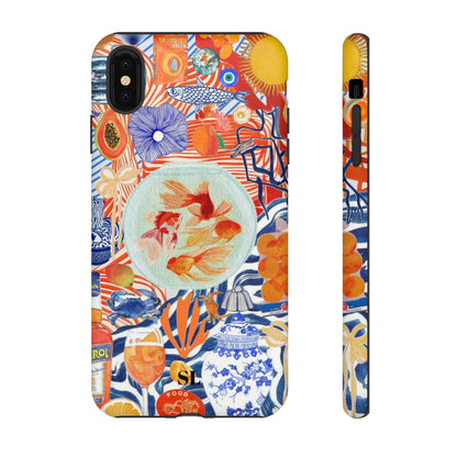 Navy Goldfish Bowl iPhone Case