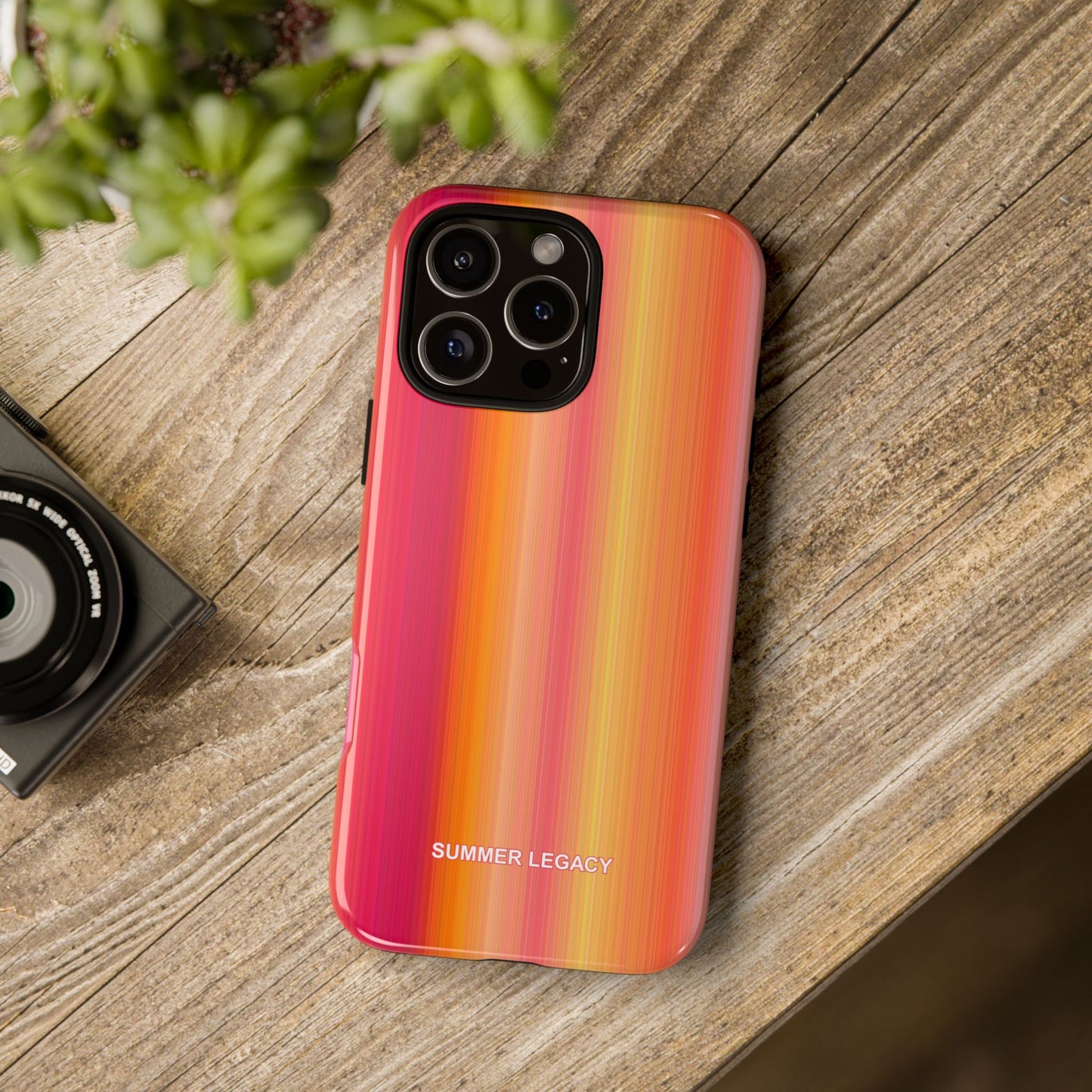 Amber Glow Ombre Stripe iPhone Case