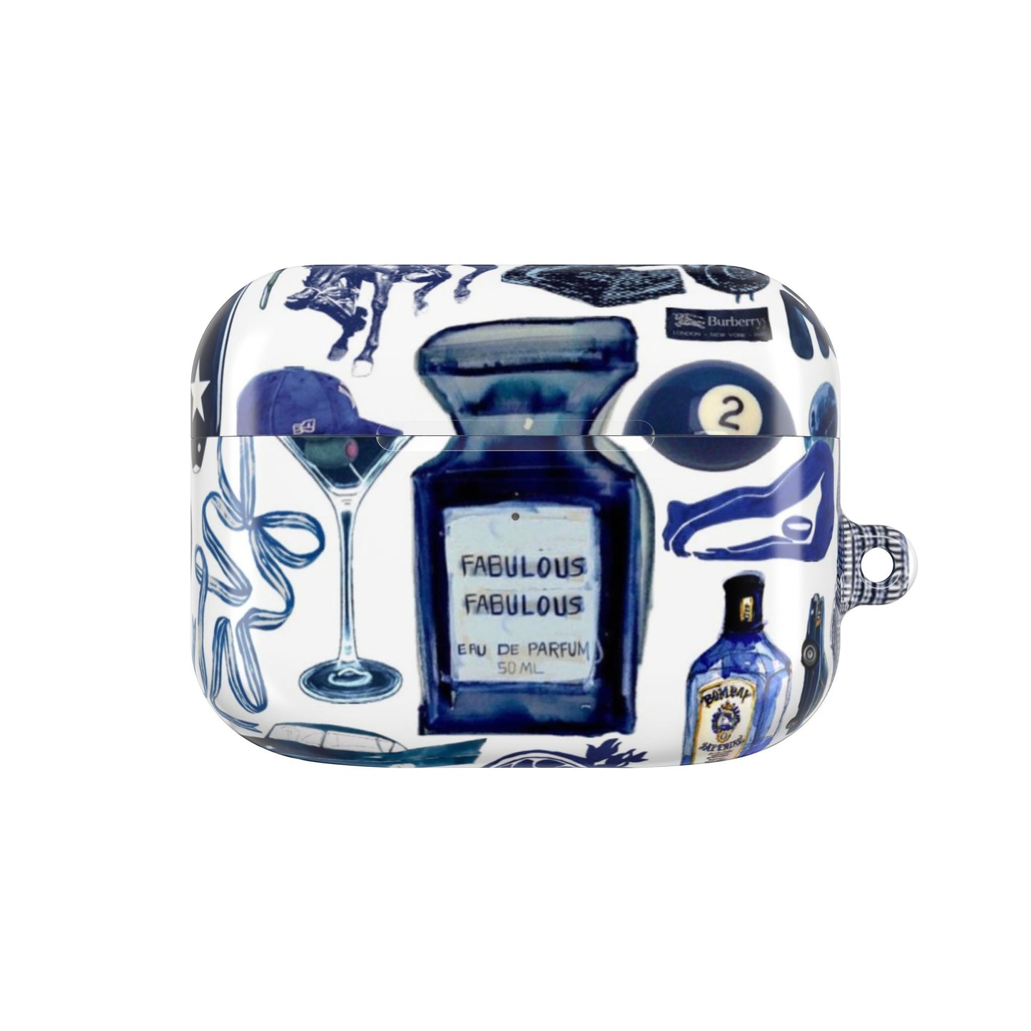 Navy Blue Collage AirPod Case