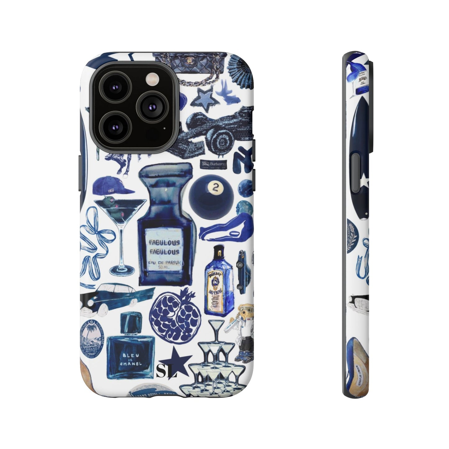 Navy Blue Collage iPhone Case