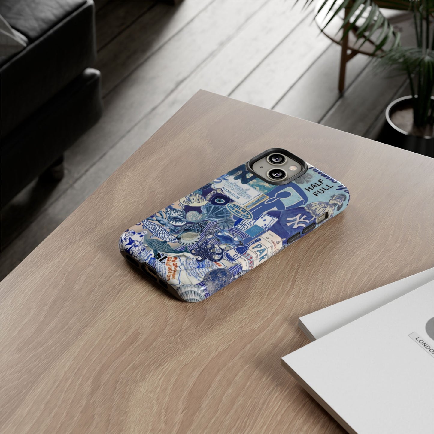Blue Collage iPhone Case