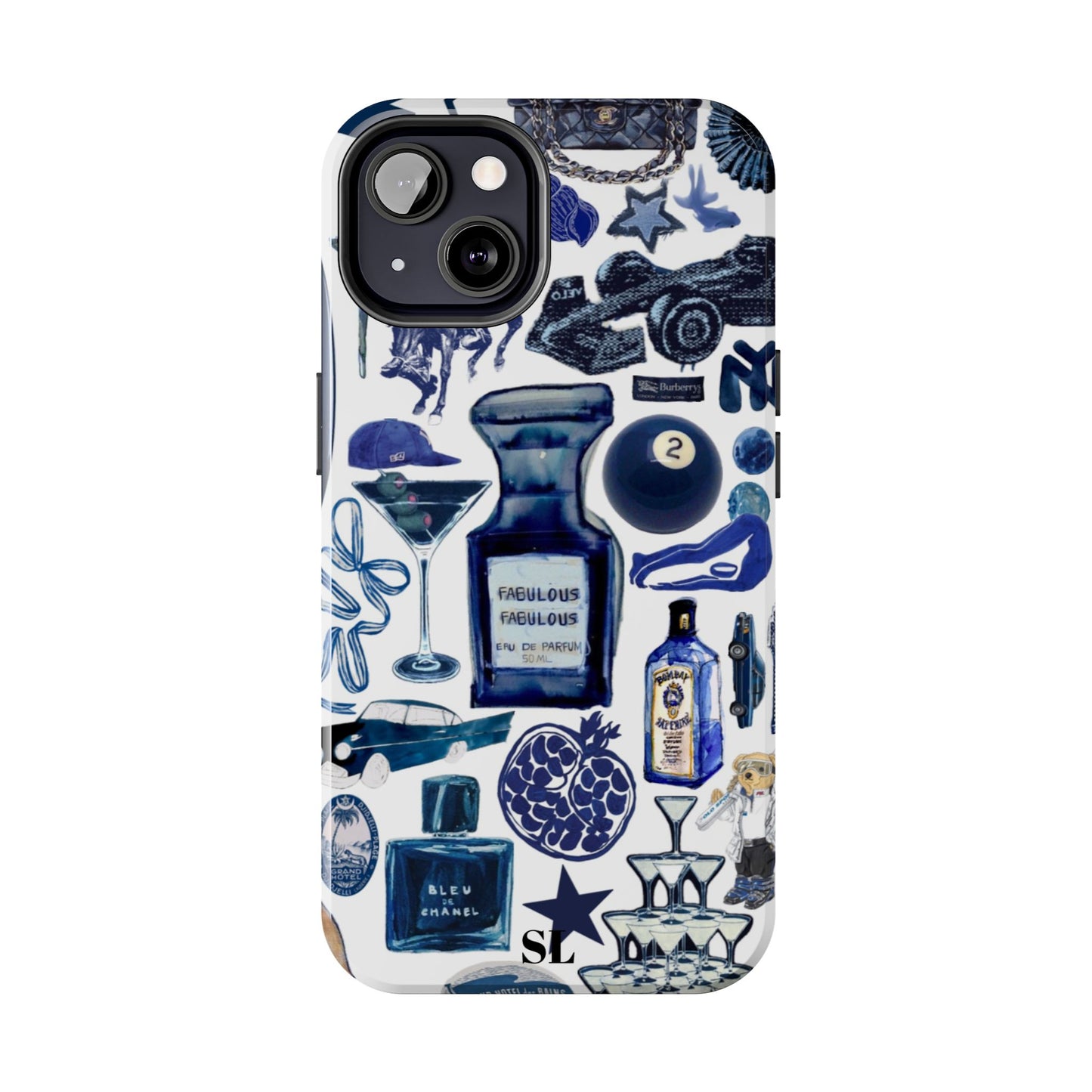 Navy Blue Collage iPhone Case