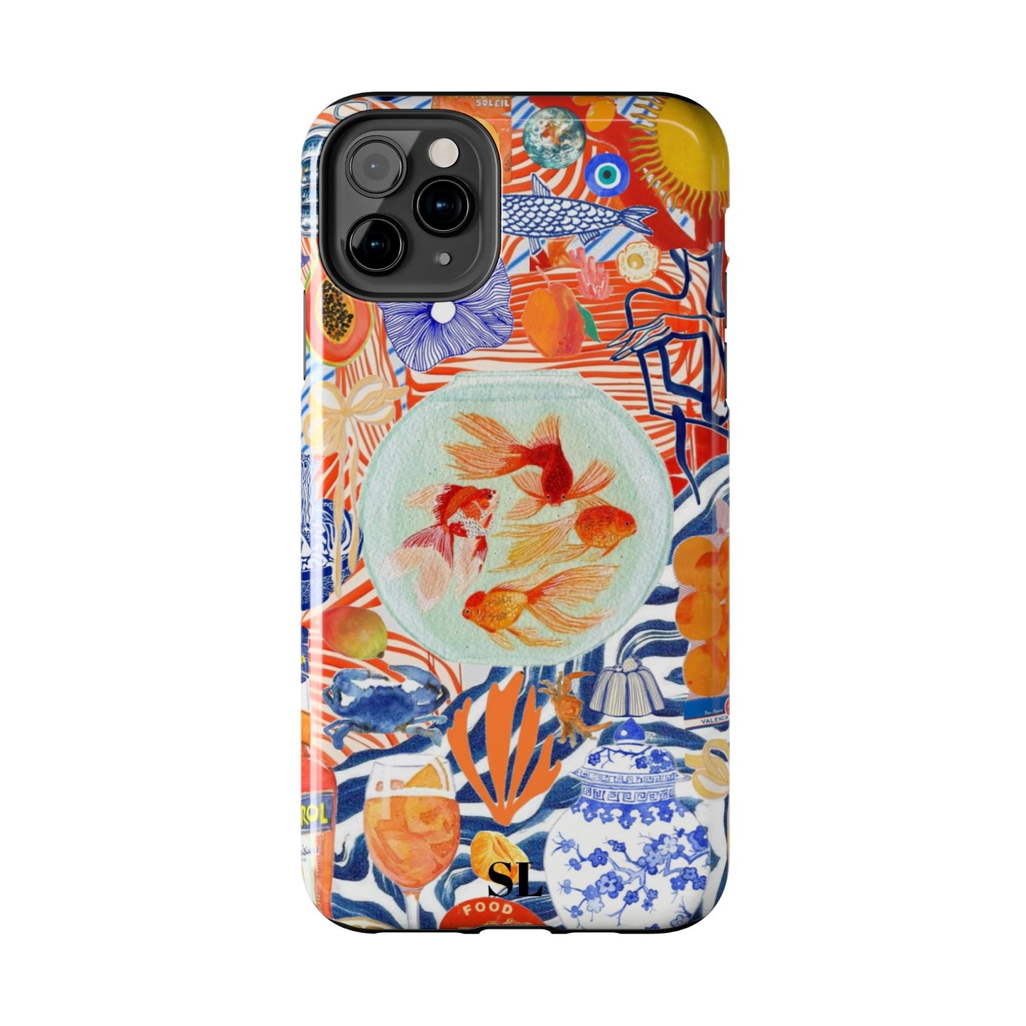 Navy Goldfish Bowl iPhone Case