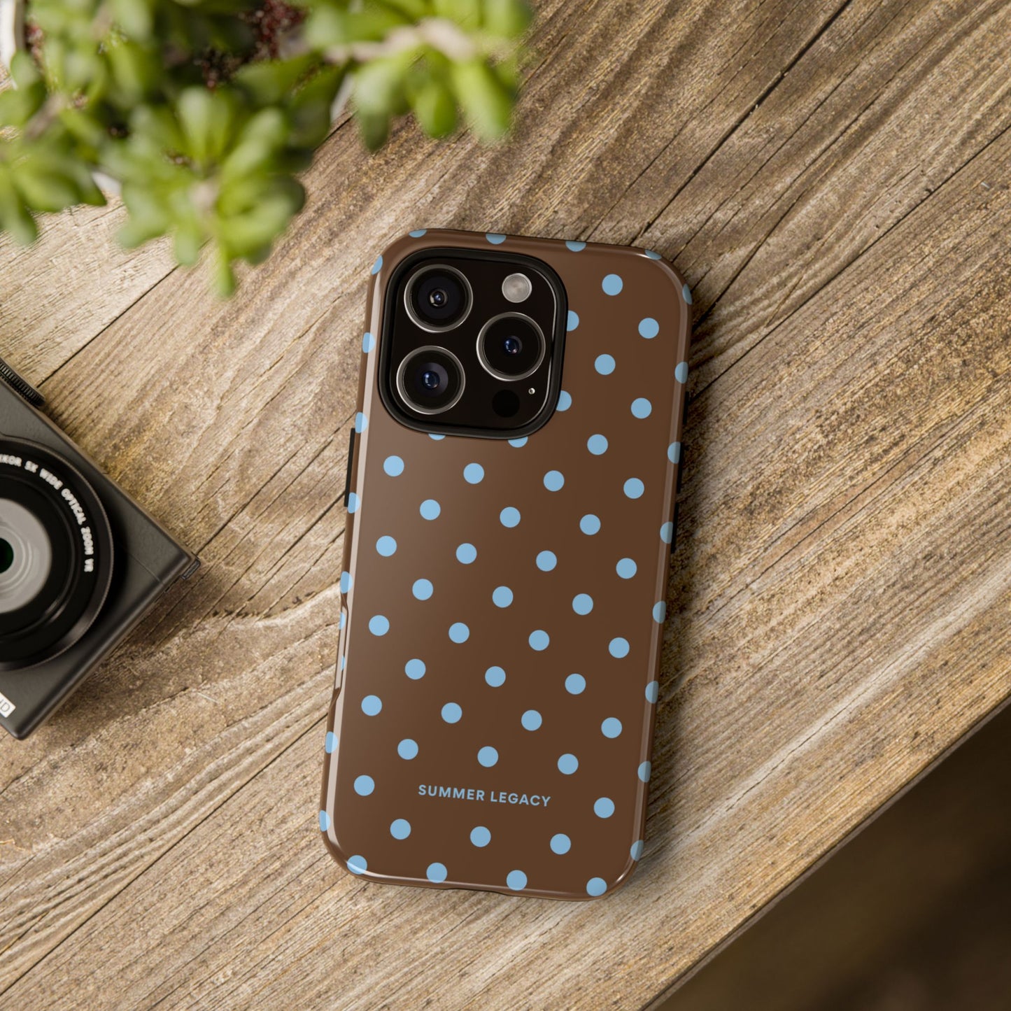Mocha Polka Dot iPhone Case