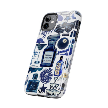 Navy Blue Collage iPhone Case