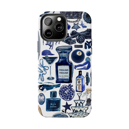 Navy Blue Collage iPhone Case