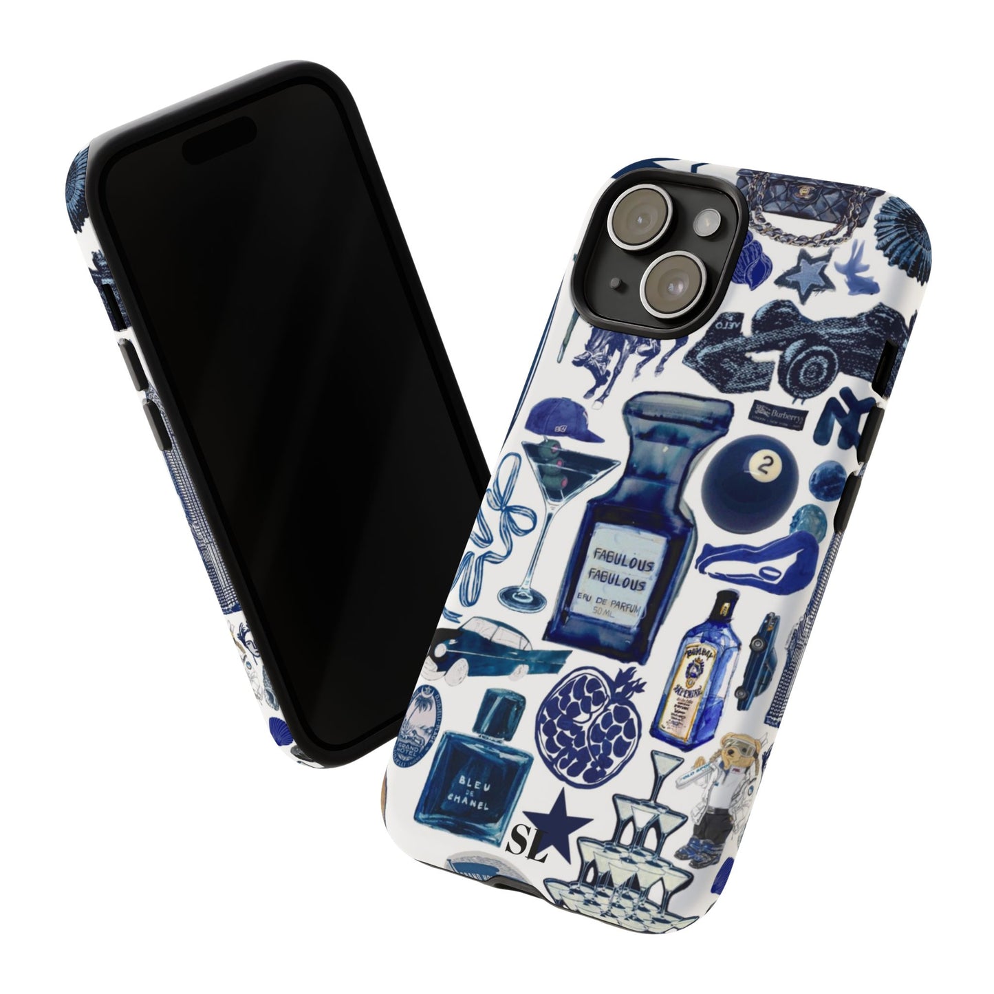 Navy Blue Collage iPhone Case
