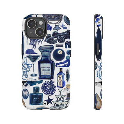 Navy Blue Collage iPhone Case