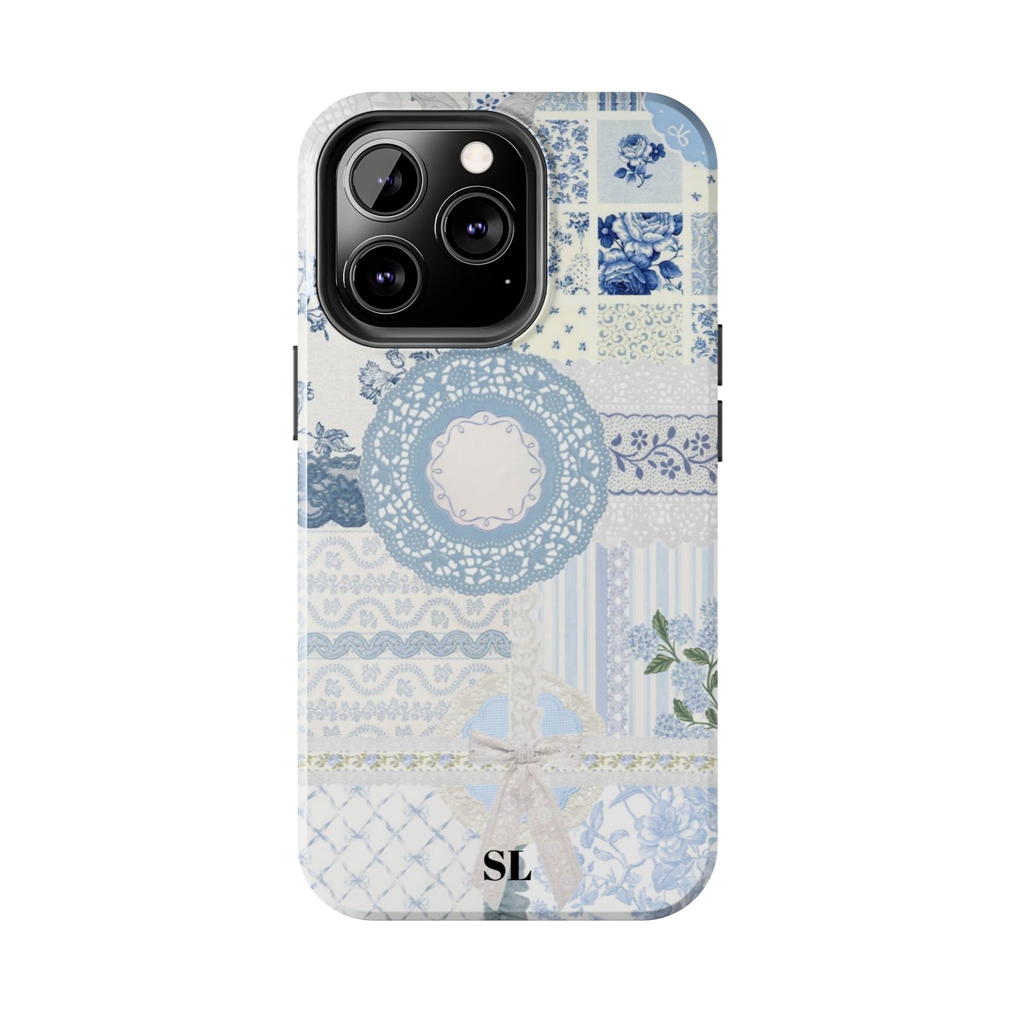 Blue Meadow Patchwork iPhone Case