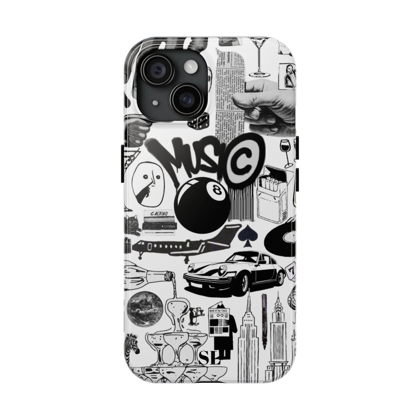 Black and White Collage iPhone Case