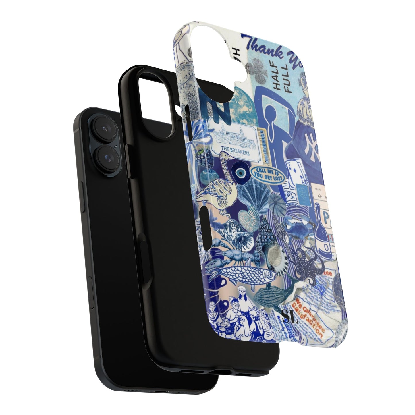 Blue Collage iPhone Case