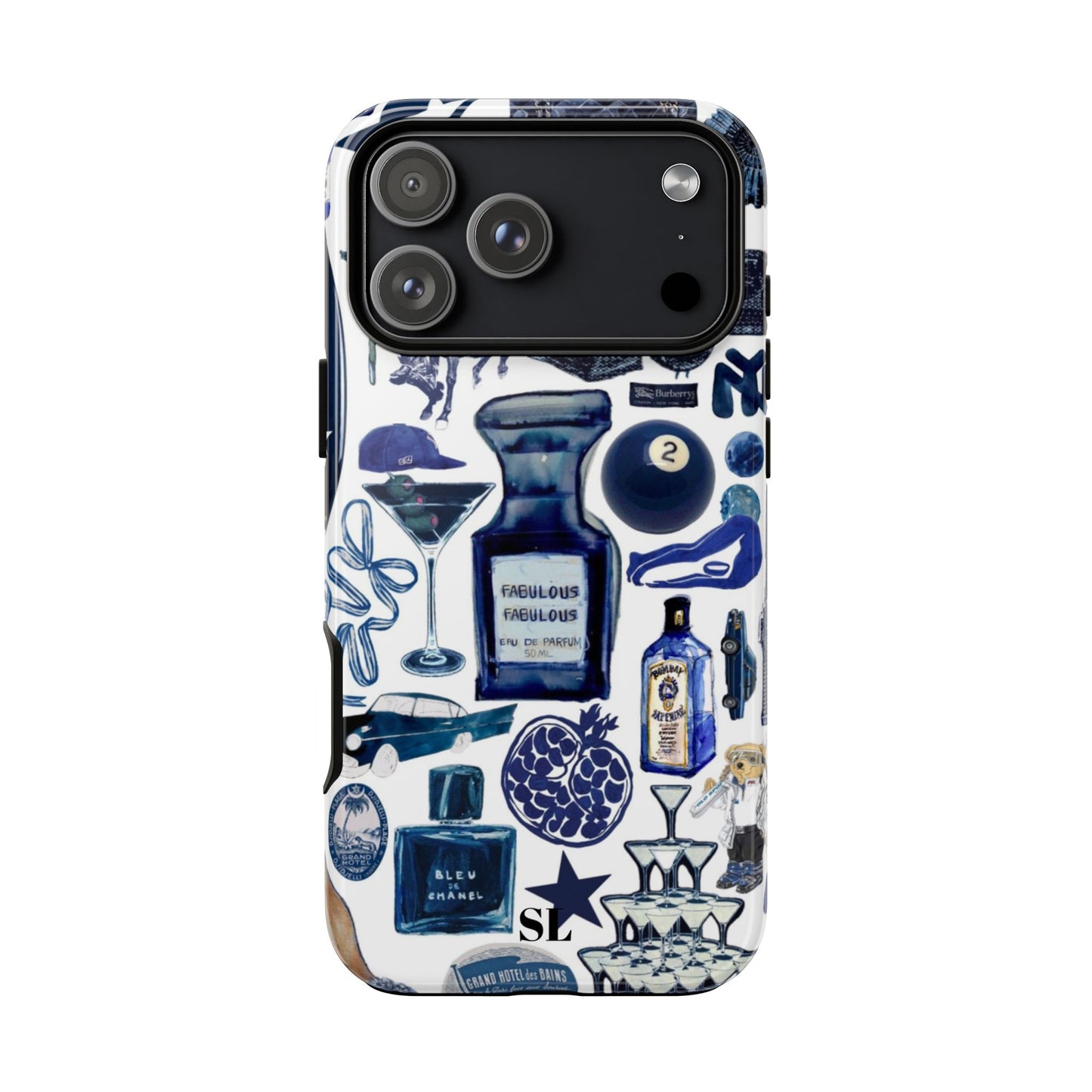 Navy Blue Collage iPhone Case
