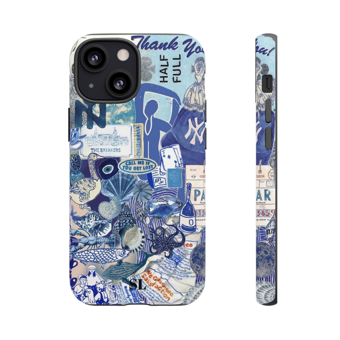 Blue Collage iPhone Case