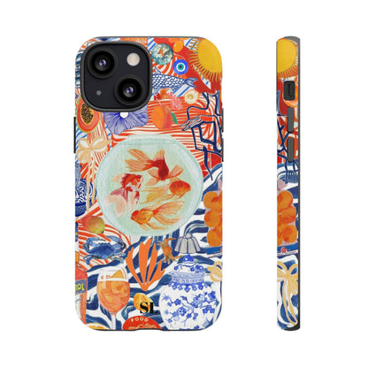 Navy Goldfish Bowl iPhone Case