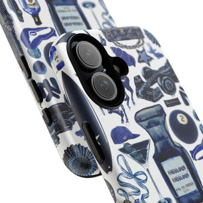 Navy Blue Collage iPhone Case