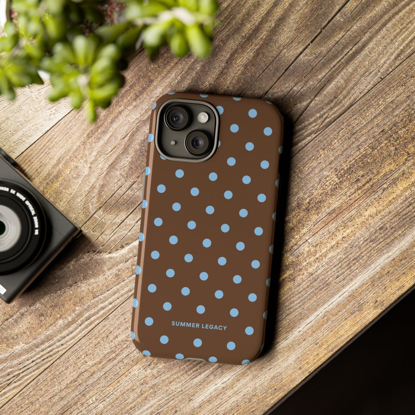 Mocha Polka Dot iPhone Case