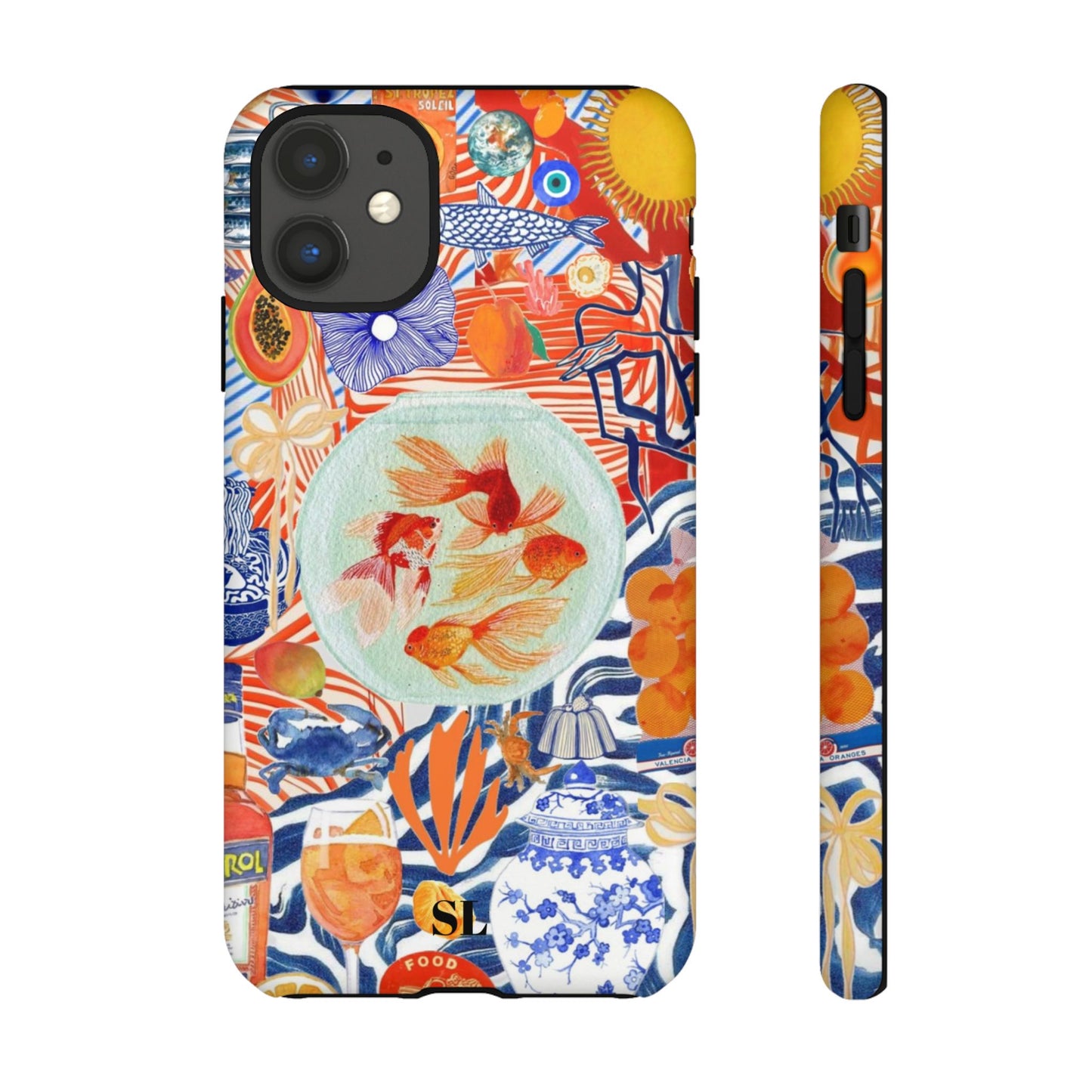 Navy Goldfish Bowl iPhone Case