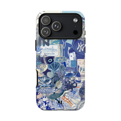 Blue Collage iPhone Case