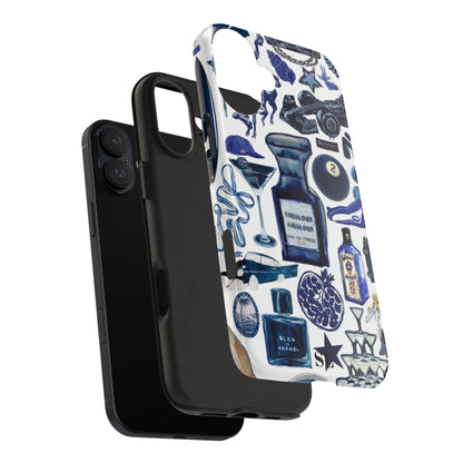 Navy Blue Collage iPhone Case