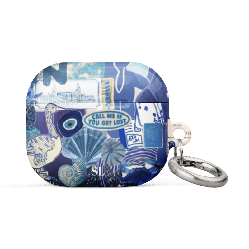 Blue Collage AirPod Case