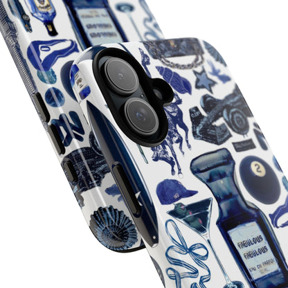 Navy Blue Collage iPhone Case