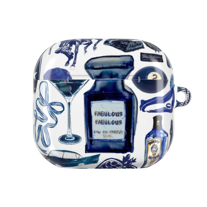 Navy Blue Collage AirPod Case