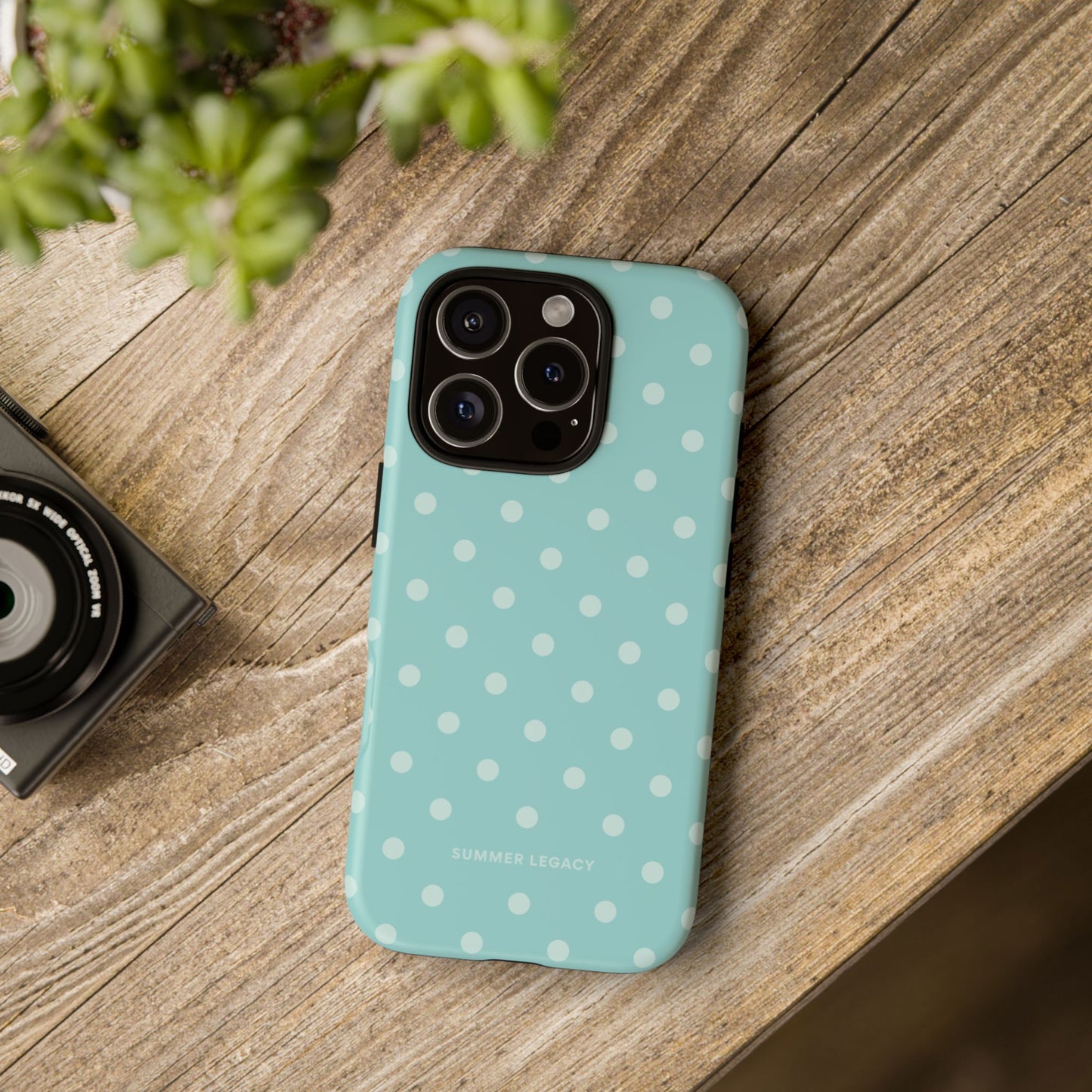 Teal Polka Dot iPhone Case