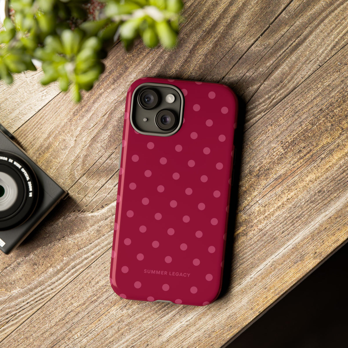 Berry Polka Dot iPhone Case