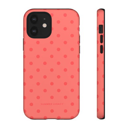 Coral Polka Dot iPhone Case
