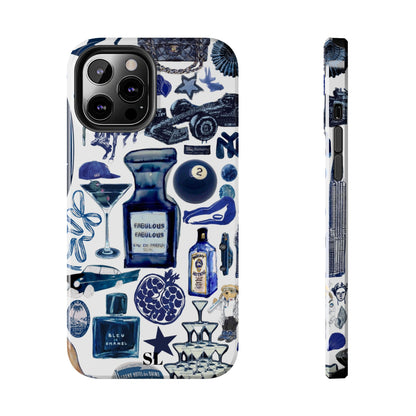 Navy Blue Collage iPhone Case