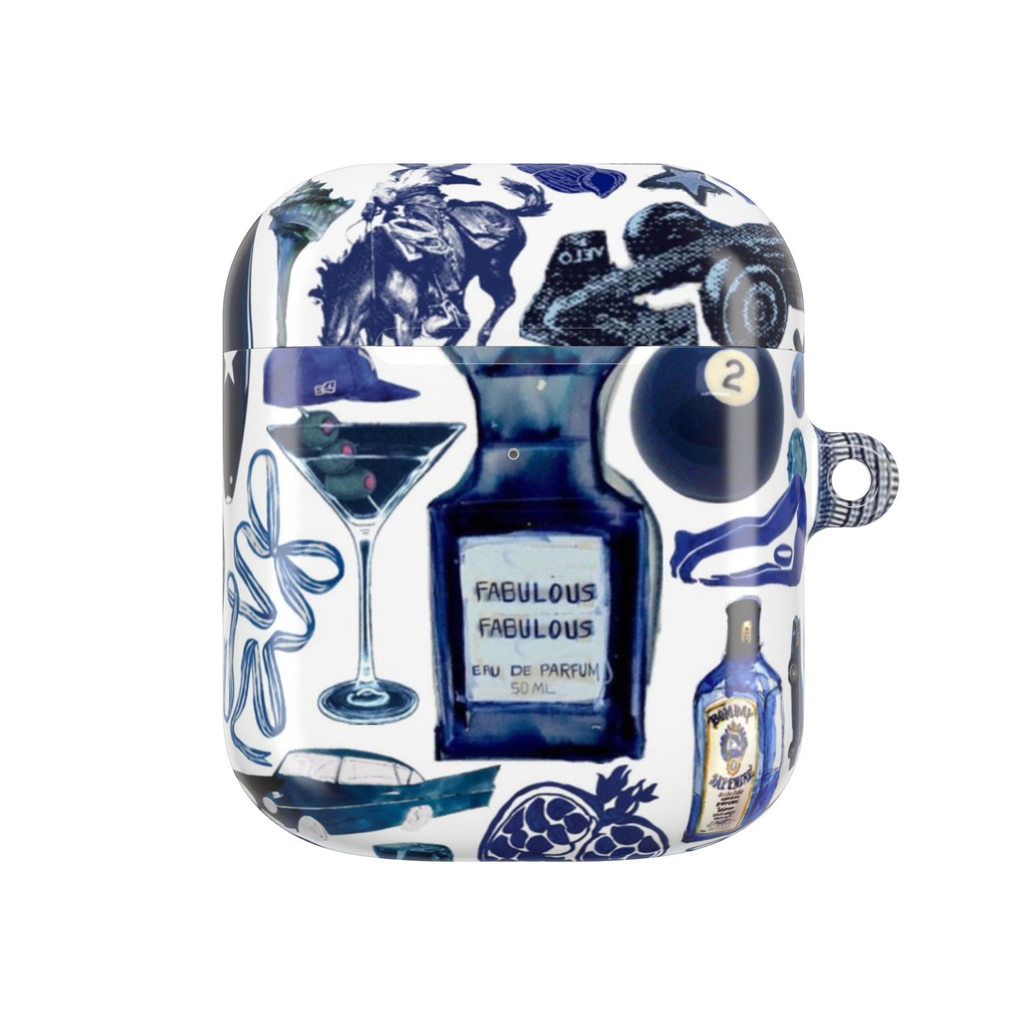 Navy Blue Collage AirPod Case