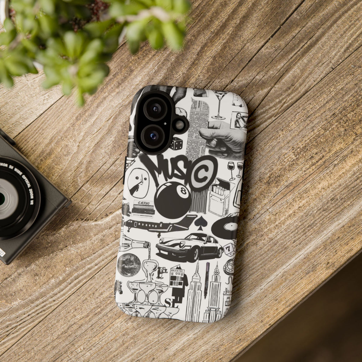 Black and White iPhone Case