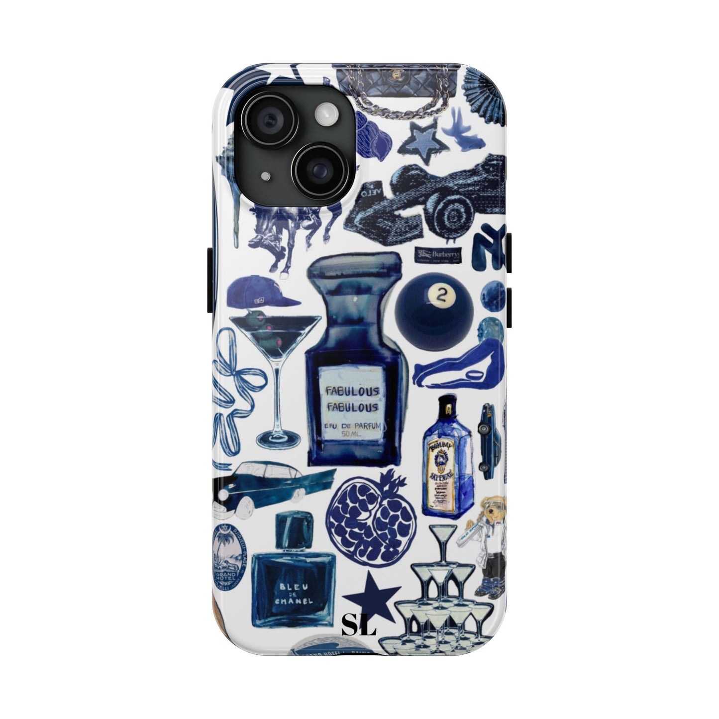 Navy Blue Collage iPhone Case