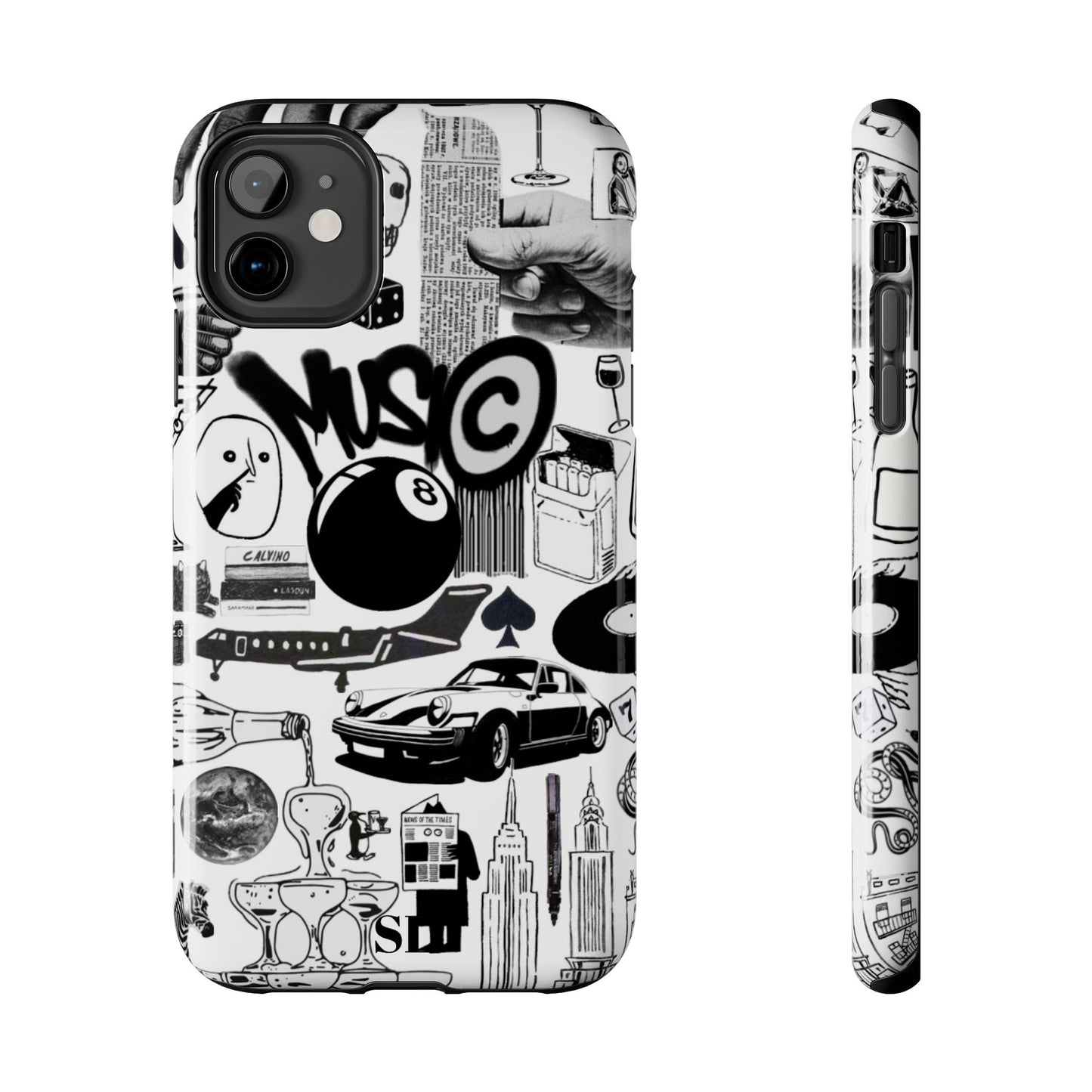 Black and White Collage iPhone Case