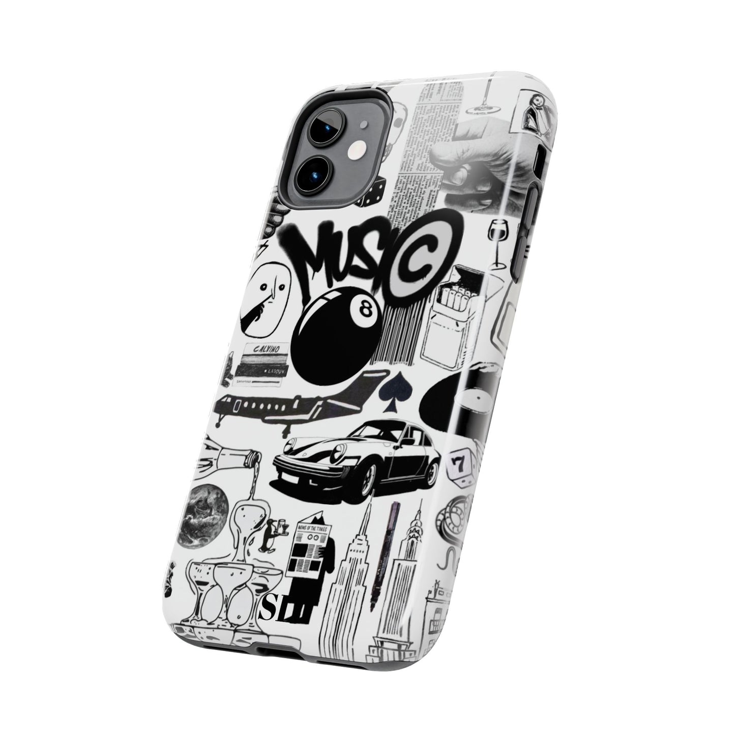 Black and White Collage iPhone Case